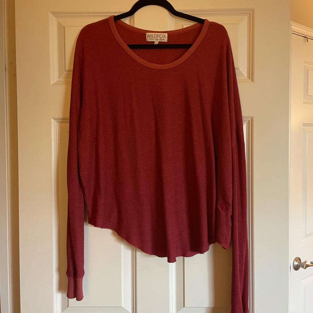 WILDFOX long sleeve top. Waffle knit material